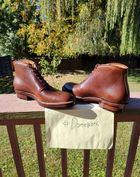 Photo by LouisvilleLeatherGuy on October 3, 2022 of the Midas Unlisted Model in Shinki Cognac Oiled Horsebutt.