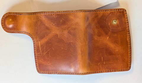 Photo by rabton on November 5, 2025 of the Ambar Snap Wallet in Conceria Walpier Navy Buttero & Badalassi Carlo Natural Waxy & Horween Armagnac Shell Cordovan.