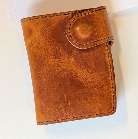 Photo by rabton on November 5, 2025 of the Ambar Snap Wallet in Conceria Walpier Navy Buttero & Badalassi Carlo Natural Waxy & Horween Armagnac Shell Cordovan.