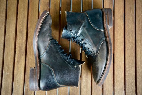 Photo by palletshots on March 1, 2024 of the John Lofgren M-43 Service Shoes in Shinki Black Teacore Horsebutt.
