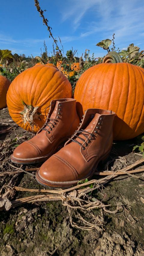 Photo by RoosAndBeavers on October 5, 2024 of the Viberg Service Boot BCT in Maryam Cuoio Horsebutt.