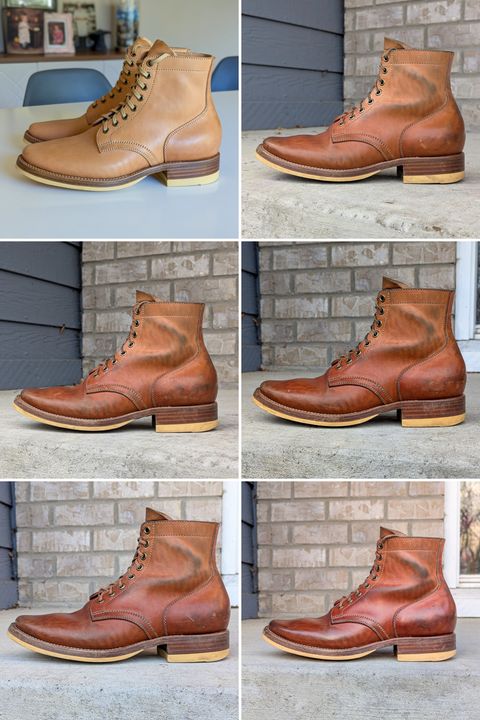Photo by chilly on March 31, 2025 of the Flame Panda Service Boot in Maryam Natural Horsebutt.