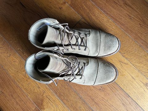 Photo by Suede_McWade on December 5, 2022 of the Truman Service Boot in Tasman Leather Group Coyote Roughout.