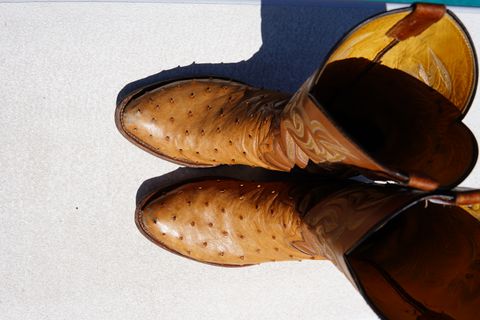 Photo by tekufu on March 4, 2024 of the Cowtown Boots J Toe in Cognac Ostrich .