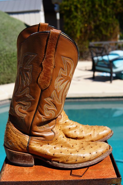 Photo by tekufu on April 3, 2024 of the Cowtown Boots J Toe in Cognac Ostrich .