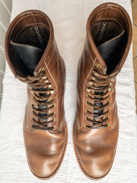 Photo by storybook.oak on February 2, 2023 of the Onderhoud SVC02 Packer Boot in Horween Natural Chromexcel.