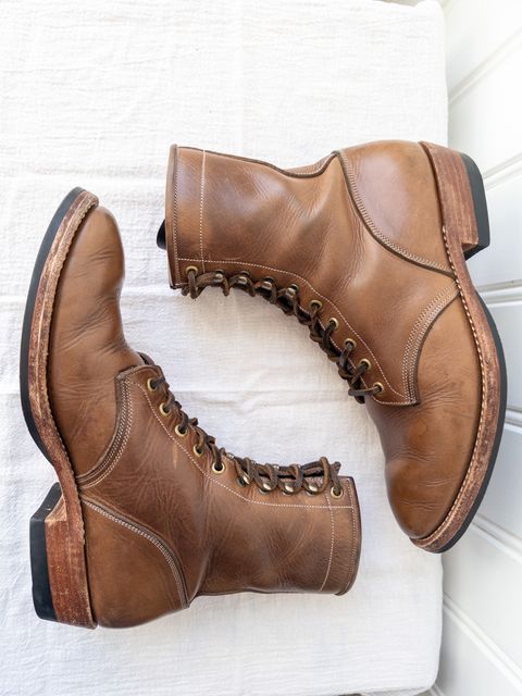 Photo by storybook.oak on March 1, 2023 of the Onderhoud SVC02 Packer Boot in Horween Natural Chromexcel.