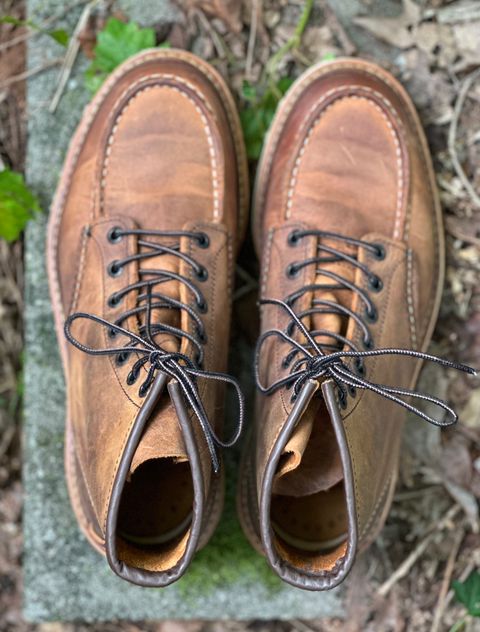 Photo by lee.goodson on October 1, 2023 of the Red Wing 6-Inch Classic Moc in S.B. Foot Copper Rough and Tough.
