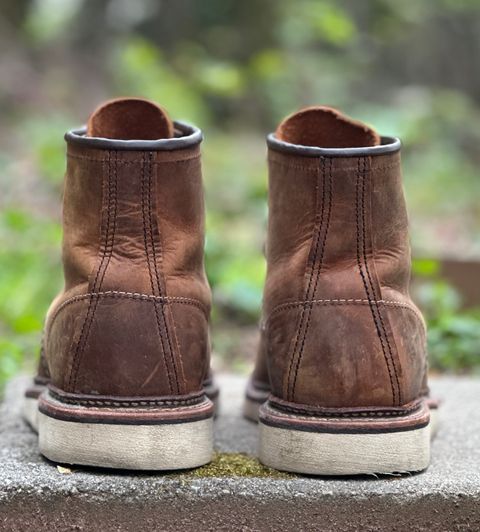 Photo by lee.goodson on April 4, 2024 of the Red Wing 6-Inch Classic Moc in S.B. Foot Copper Rough and Tough.