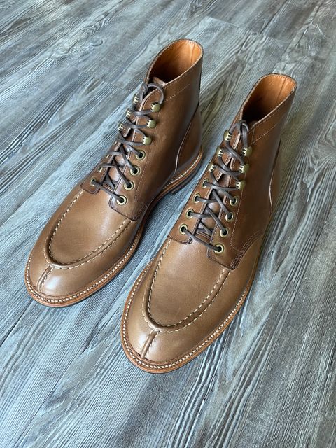 Photo by bullmoose303 on September 16, 2023 of the Grant Stone Ottawa Boot in Horween Dune Chromexcel.