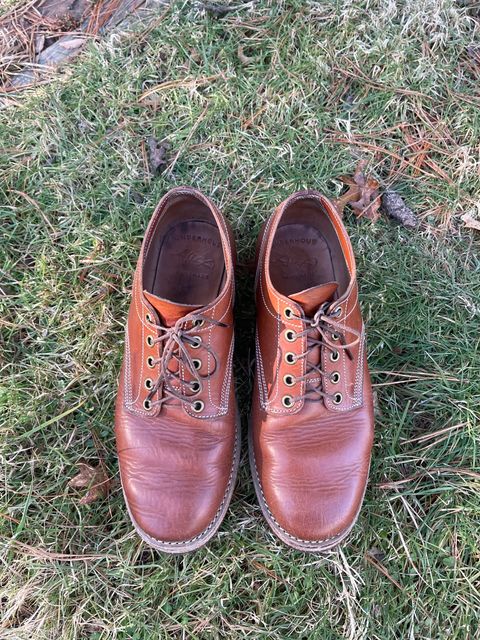 Photo by NewEnglandIndigo on February 3, 2024 of the Onderhoud LVL01 Derby Boot in Badalassi Carlo Cognac Minerva.