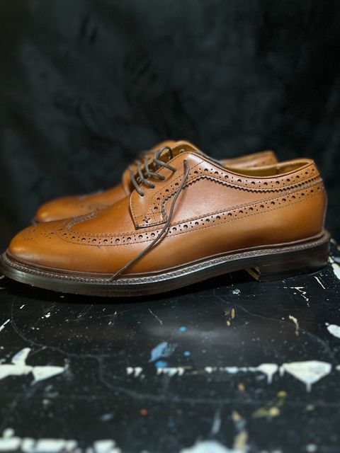 Photo by byrdhound on October 1, 2023 of the Grant Stone Longwing in D'Annonay British Tan Calf.