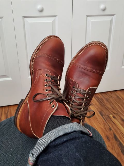 Photo by grim_f on September 29, 2022 of the Viberg Service Boot PCT in Horween Saddle Tan Chromepak.