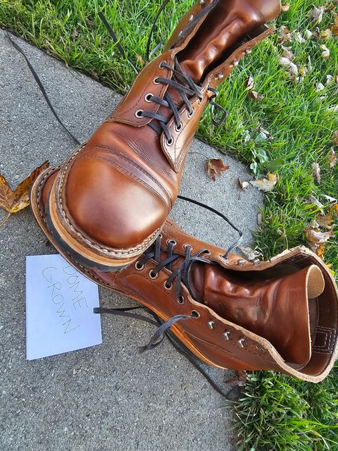 Photo by jho27 on November 5, 2023 of the White's MP-Sherman Toe Cap in Horween British Tan Chromexcel.