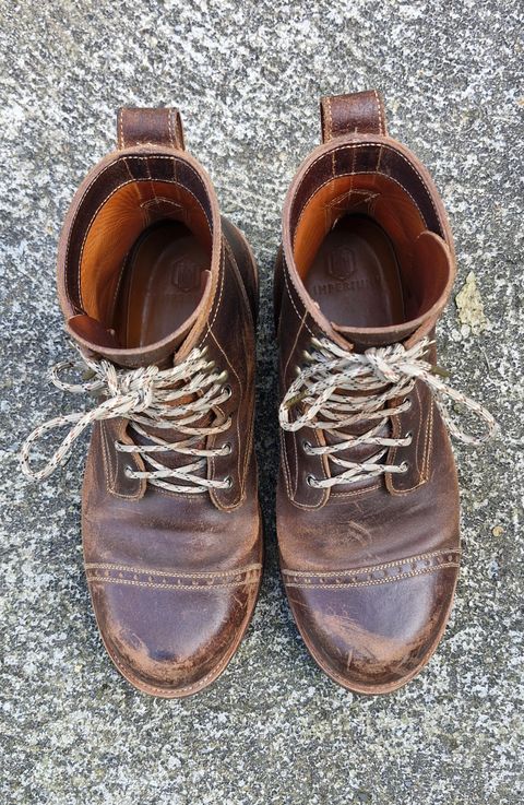 Photo by BCLEATHERGOODS on April 2, 2026 of the Imperium Hawke in Horween Cinnamon Waxed Flesh.
