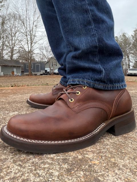 Photo by escapedTexan on February 25, 2026 of the Nicks 1925 Last Dress Boot in Horween Cypress Italian Brown.