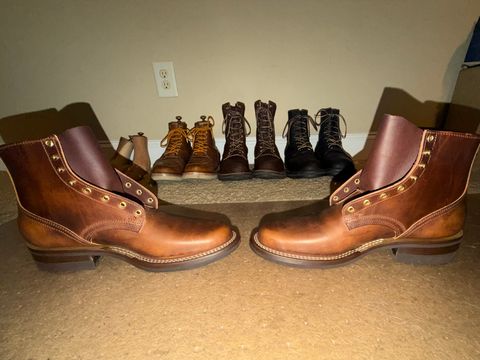 Photo by escapedTexan on February 25, 2026 of the Nicks 1925 Last Dress Boot in Horween Cypress Italian Brown.