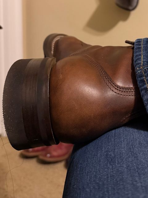 Photo by escapedTexan on February 25, 2026 of the Nicks 1925 Last Dress Boot in Horween Cypress Italian Brown.