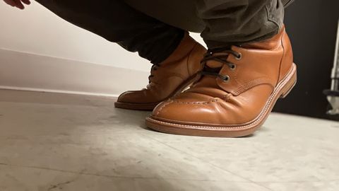 Photo by kylocheff on November 8, 2023 of the Grant Stone Ottawa Boot in Badalassi Carlo Natural Minerva.