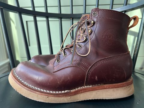 Photo by goblutes on January 11, 2025 of the Frank's Boots Rainier in Seidel Chocolate.