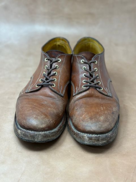 Photo by ifticar2 on February 6, 2025 of the Oldspeed MFG Derby in Horween Russet Horsehide Strips.