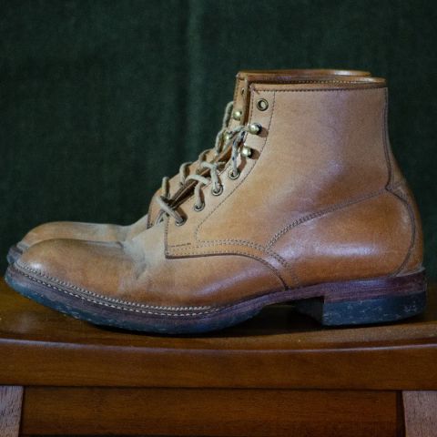 Photo by Frugal.Sole on September 16, 2024 of the Midas Spalla Derby Boot in Shinki Natural Oiled Horsebutt.