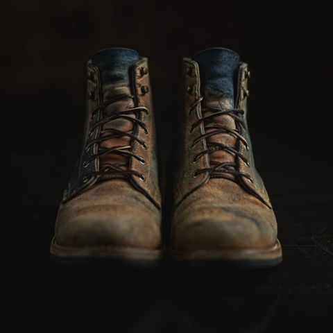 Photo by rustic.boots on July 23, 2024 of the Truman Cap Toe Boot in Reverse Indago Horse Rump.