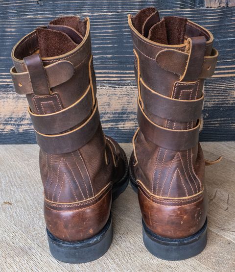 Photo by rustic.boots on November 3, 2025 of the Nicks TankerPro in Horween Orange Predator.