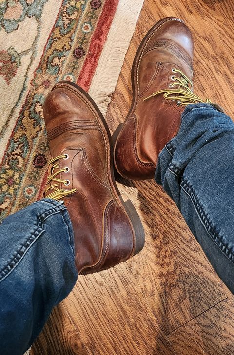 Photo by Zeonic on October 15, 2023 of the Red Wing Iron Ranger in S.B. Foot Copper Rough and Tough.