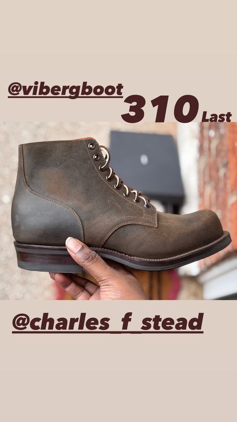 Photo by Snubz72 on July 24, 2025 of the Viberg Service Boot in C.F. Stead Snuff Waxy Commander Suede.