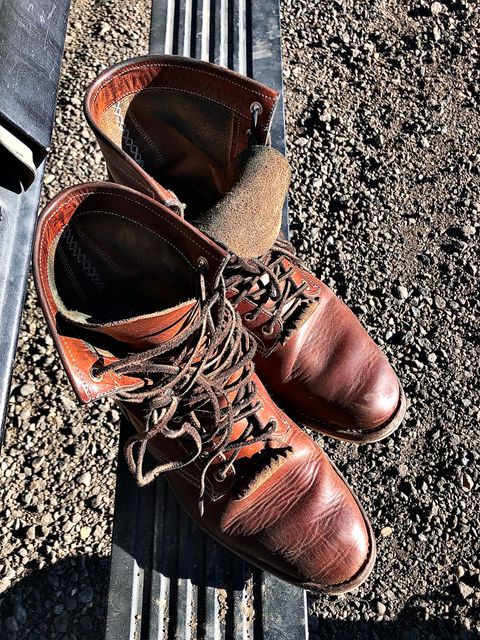 Photo by blinkerfluid on January 27, 2024 of the Onderhoud SVC02 Packer Boot in Badalassi Carlo Cognac Minerva.
