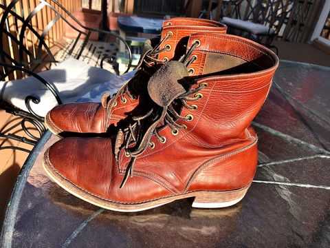 Photo by blinkerfluid on March 1, 2024 of the Onderhoud SVC02 Packer Boot in Badalassi Carlo Cognac Minerva.