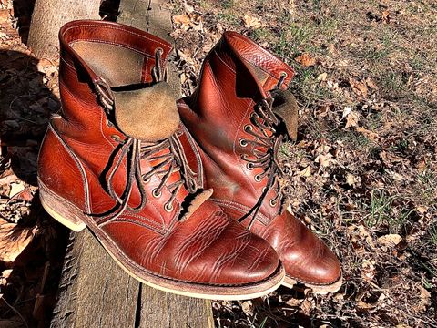 Photo by blinkerfluid on March 23, 2024 of the Onderhoud SVC02 Packer Boot in Badalassi Carlo Cognac Minerva.