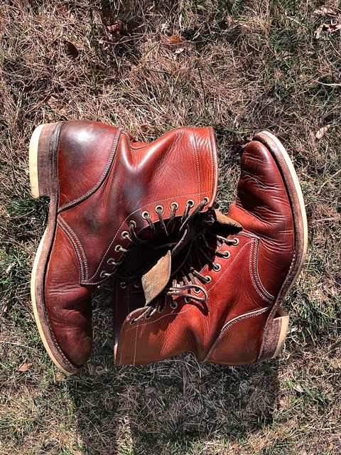 Photo by blinkerfluid on April 1, 2024 of the Onderhoud SVC02 Packer Boot in Badalassi Carlo Cognac Minerva.