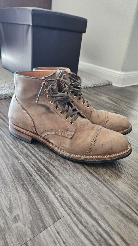 Photo by spicytakito on March 20, 2025 of the Viberg Service Boot BCT in Maryam Fango Vitello Calf.