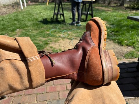 Photo by captain on March 21, 2024 of the JK Boots Superduty in Seidel Redwood Oil Tan.
