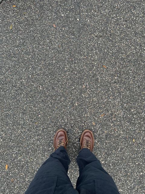 Photo by incorrectpath on October 30, 2025 of the White's 355 Cutter in Horween Brown Chromexcel.