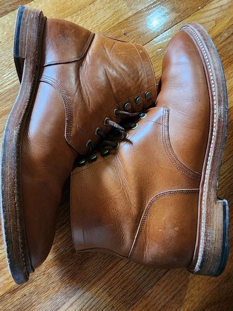 Photo by James3 on December 2, 2023 of the Grant Stone Diesel Boot in Badalassi Carlo Saddle Tan Minerva.