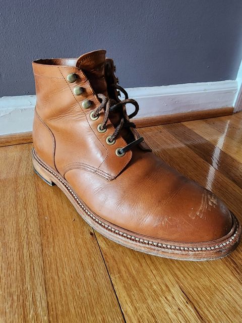 Photo by James3 on December 2, 2023 of the Grant Stone Diesel Boot in Badalassi Carlo Saddle Tan Minerva.