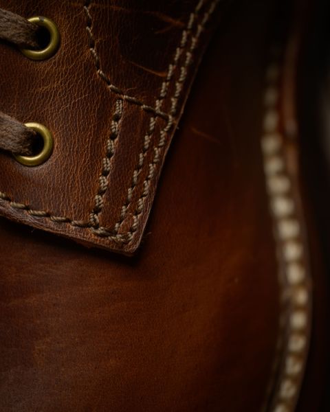 Photo by Asian on August 11, 2025 of the Oldspeed MFG Service Boot 6” in Horween Brown Chromexcel Horsehide.