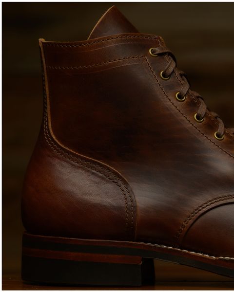 Photo by Asian on August 11, 2025 of the Oldspeed MFG Service Boot 6” in Horween Brown Chromexcel Horsehide.