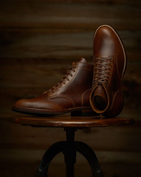 Photo by Asian on August 11, 2025 of the Oldspeed MFG Service Boot 6” in Horween Brown Chromexcel Horsehide.