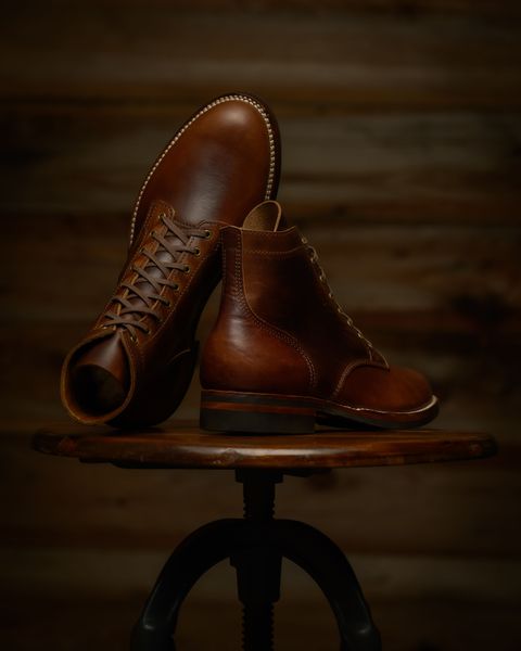 Photo by Asian on August 11, 2025 of the Oldspeed MFG Service Boot 6” in Horween Brown Chromexcel Horsehide.