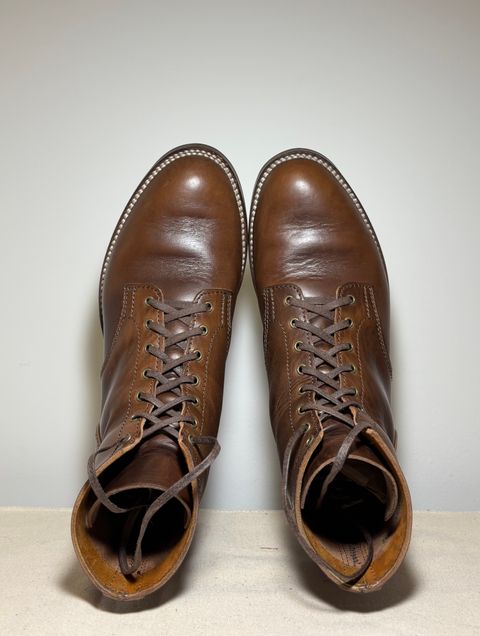Photo by Asian on November 6, 2025 of the Oldspeed MFG Service Boot 6” in Horween Brown Chromexcel Horsehide.