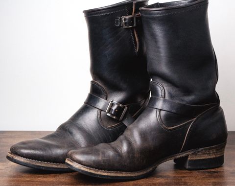 Photo by ermoyce on January 19, 2026 of the Attractions BILTBUCK Engineer Boots in Black Italian Horsebutt.