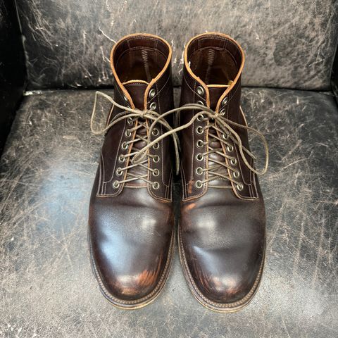 Photo by cordoman on January 5, 2024 of the Viberg Service Boot in Horween Brown Wooly.