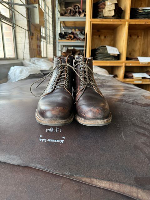 Photo by cordoman on February 5, 2024 of the Viberg Service Boot in Horween Brown Wooly.