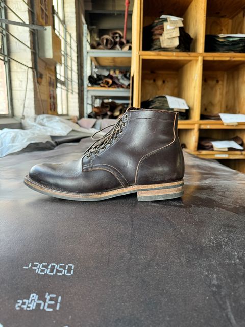 Photo by cordoman on February 5, 2024 of the Viberg Service Boot in Horween Brown Wooly.