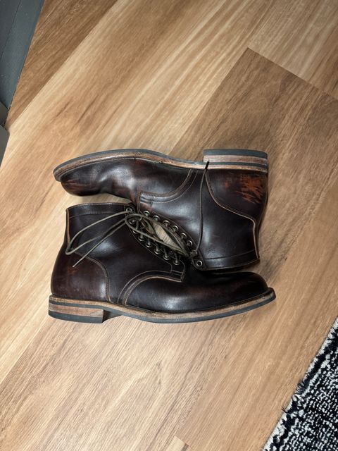 Photo by cordoman on March 6, 2024 of the Viberg Service Boot in Horween Brown Wooly.