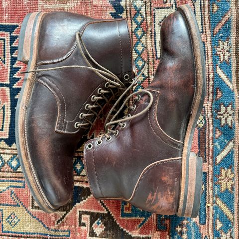 Photo by cordoman on April 5, 2024 of the Viberg Service Boot in Horween Brown Wooly.